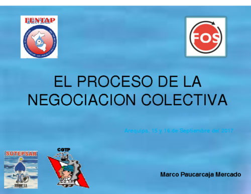 1- EL PROCESO DE LA NEGOCIACION COLECTIVA – (MARCO PAUCARCAJA)
